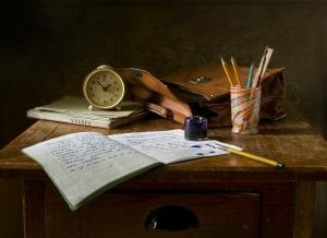 still life, school, retro