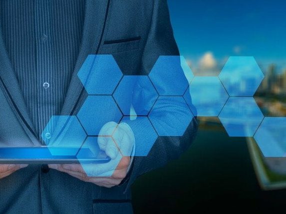 businessman, tablet, control