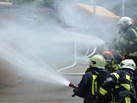 fire fighters, clear, fire