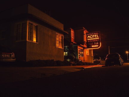 motel, sign, street