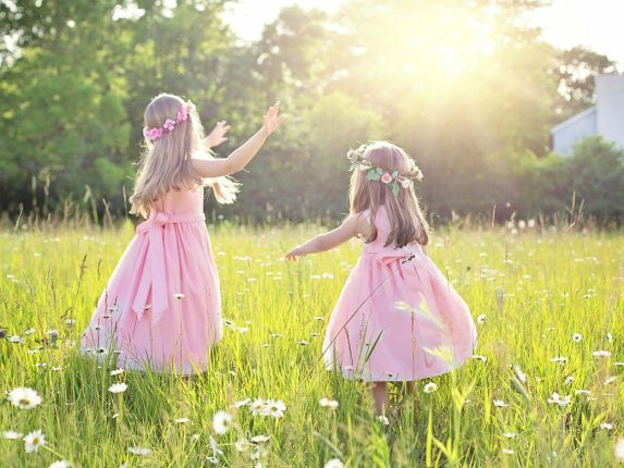 summer, little girls, children