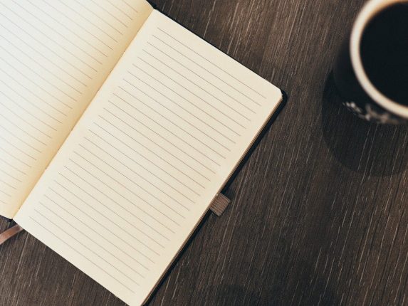 notebook, paper, page